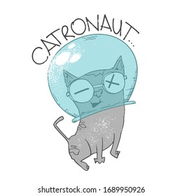 Space cat astronaut. Catronaut. print, t-shirt design