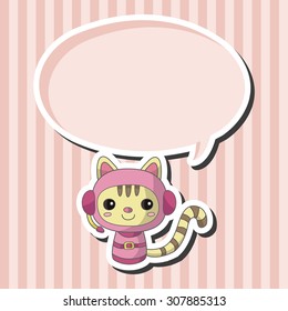 Space cat cartoon theme elements