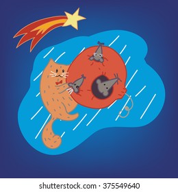 Space cat and mice 