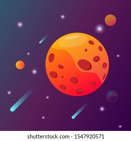 space catharic planet vector flat design