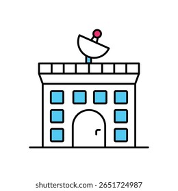 Space Center Vector Filled outline illustration style icon. EPS 10 file