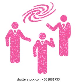 Space Chat grainy textured icon for overlay watermark stamps. Flat symbol with dust texture. Dotted vector pink ink rubber seal stamp with grunge design on a white background.