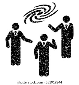 Space Chat grainy textured icon for overlay watermark stamps. Flat symbol with dirty texture. Dotted vector black ink rubber seal stamp with grunge design on a white background.