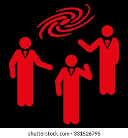 Space Chat vector icon. Style is flat red symbol, rounded angles, black background.