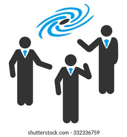 Space Chat vector icon. Style is flat bicolor blue and gray symbol, rounded angles, white background.