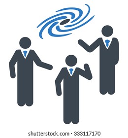 Space Chat vector icon. Style is flat bicolor smooth blue symbol, rounded angles, white background.
