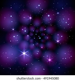 Space circle background.
Dark purple background with stars, nebulosity. Mask used.
