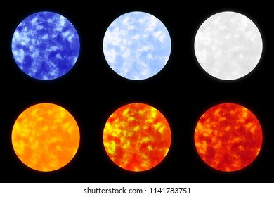 Space classes vector illustration. Spectral classification of stars. Astronomy design template. Star icons on black.
