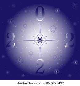 A space clock showing the year 2022.