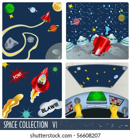 Space collection 6, astronauts in different situations.