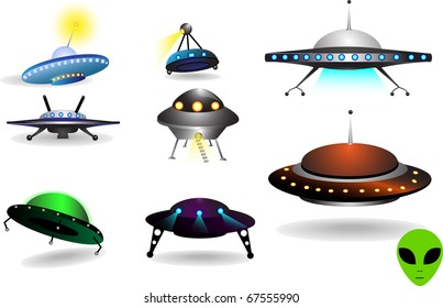 space collection of flying saucers