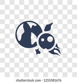 Space Collision icon. Trendy Space Collision logo concept on transparent background from Astronomy collection
