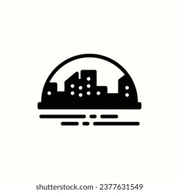 space colony black icon, isolated icon in light background, perfect for website, blog, logo, graphic design, social media, UI, mobile app