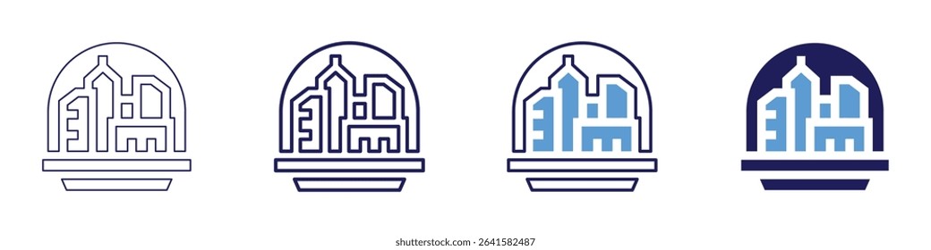 Space colony icon in 4 different styles. Thin Line, Line, Bold Line, Duotone. Duotone style. Editable stroke.