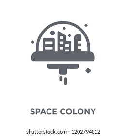 Space colony icon. Space colony design concept from Astronomy collection. Simple element vector illustration on white background.