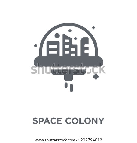 Space colony icon. Space colony design concept from Astronomy collection. Simple element vector illustration on white background.