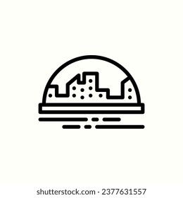 space colony icon, isolated icon in light background, perfect for website, blog, logo, graphic design, social media, UI, mobile app