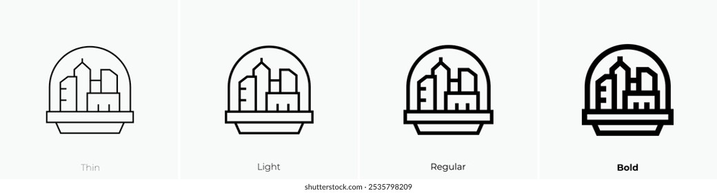 space colony icon. Thin, Light Regular And Bold style design isolated on white background