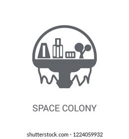Space colony icon. Trendy Space colony logo concept on white background from Astronomy collection. Suitable for use on web apps, mobile apps and print media.