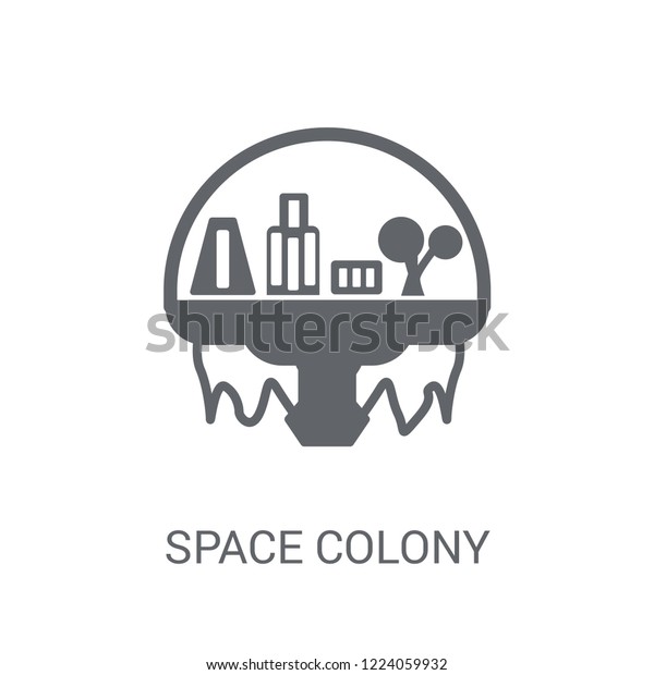 Space colony icon. Trendy Space\
colony logo concept on white background from Astronomy collection.\
Suitable for use on web apps, mobile apps and print\
media.