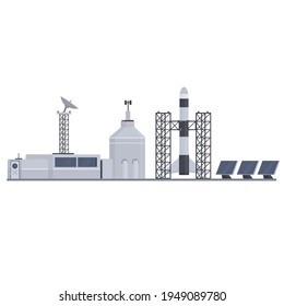 Space colony. Martian station, vector illustration