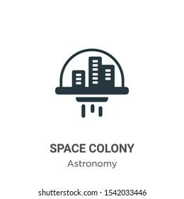 Space colony vector icon on white background. Flat vector space colony icon symbol sign from modern astronomy collection for mobile concept and web apps design.
