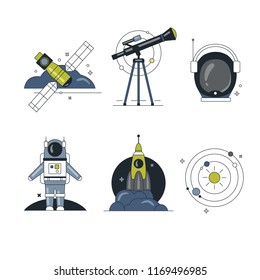 Space color icon set