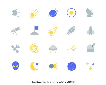 Space color icons set