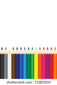 Space and color pencil background vector