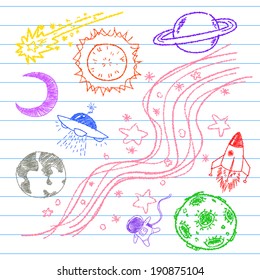 space color pencil draw 