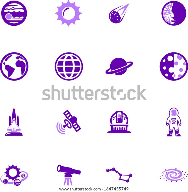 Space color\
vector icons for user interface\
design
