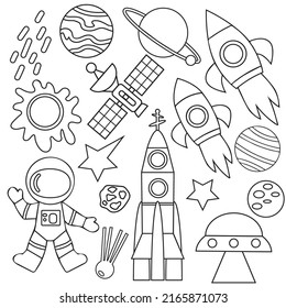 Weltraumfarbseite, Vektorgrafik-Illustration
