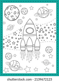 Weltraumfarbseiten für Kinder 