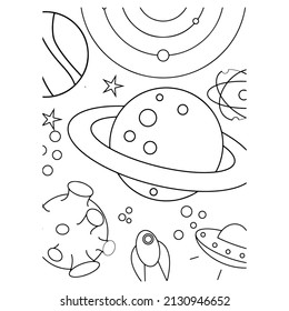 Space coloring pages for kids Printable