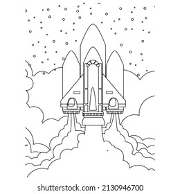 Space coloring pages kids