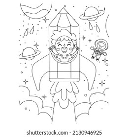 Space Coloring Pages For Kids Printable