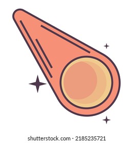 icono de dibujos animados de cometas espaciales aislado