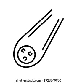 Space comet flat icon. Pictogram for web. Line stroke. Asteroid isolated on white background. Vector eps10
