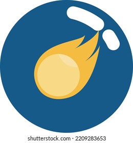 Space comet, illustration, vector on white background.