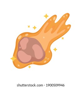 space comet stars expore cartoon isolated design vector illustration flat style