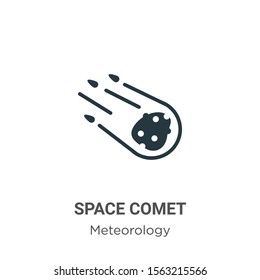 Space comet vector icon on white background. Flat vector space comet icon symbol sign from modern meteorology collection for mobile concept and web apps design.