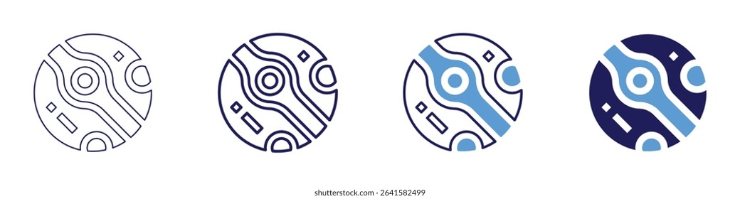 Space communication icon in 4 different styles. Thin Line, Line, Bold Line, Duotone. Duotone style. Editable stroke.