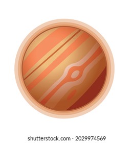 Space composition with isolated image of jupiter solar system planet vector illustration