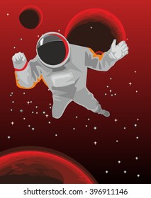 Space concept with astronaut. Cosmic poster. flat vector illustration for web, banner.