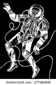 Space concept with astronaut and Quote Background, typography. Cosmic poster