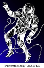 Space concept with astronaut and Quote Background, typography. Cosmic poster