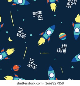 space concept pattern design as vector for kids fashion