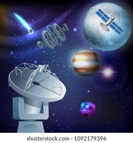Space Connections Realistic Composition