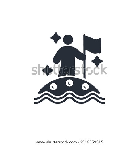 space conquest icon. vector.Editable stroke.linear style sign for use web design,logo.Symbol illustration.