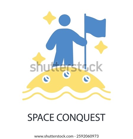 space conquest icon. vector.Editable stroke.linear style sign for use web design,logo.Symbol illustration.